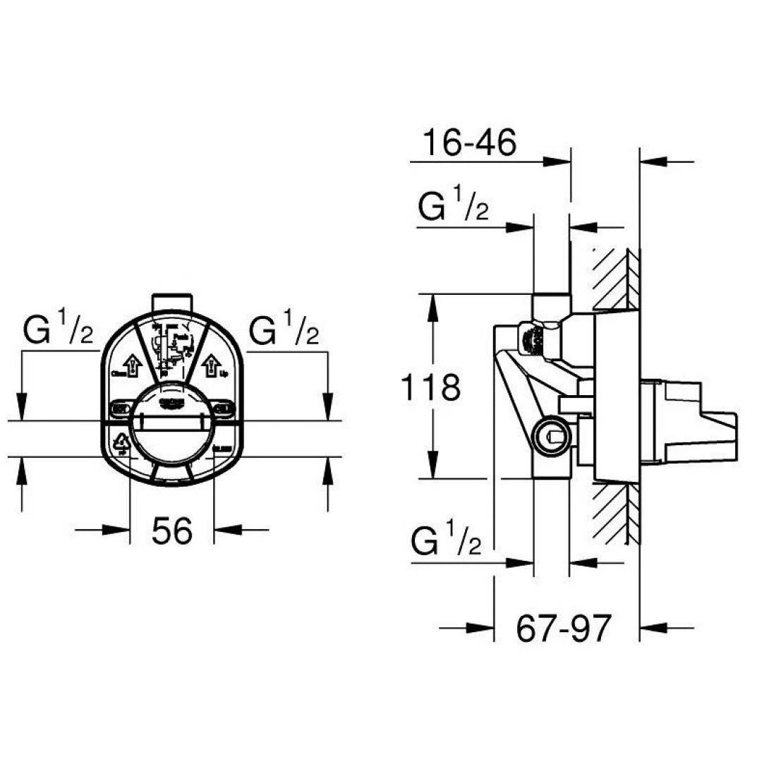 Bộ Trộn Sen Tắm Âm Tường Grohe 33963000