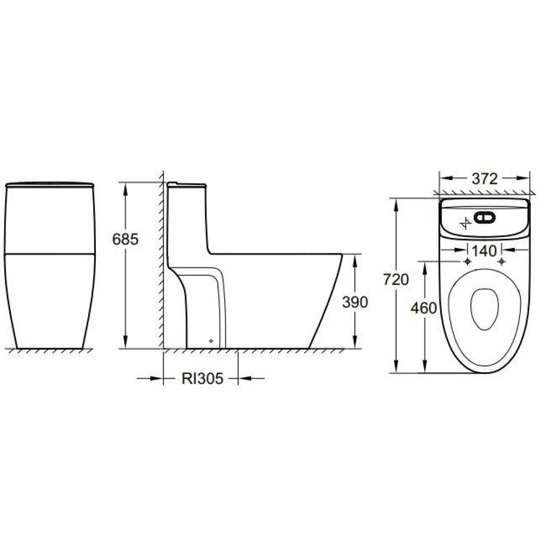 Bồn Cầu Grohe 39990000 Một Khối Dòng Bau