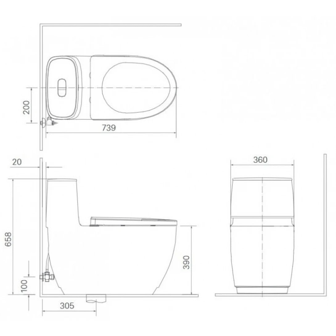 Bồn Cầu INAX AC-1052/CW-S15VN Nắp Rửa Cơ