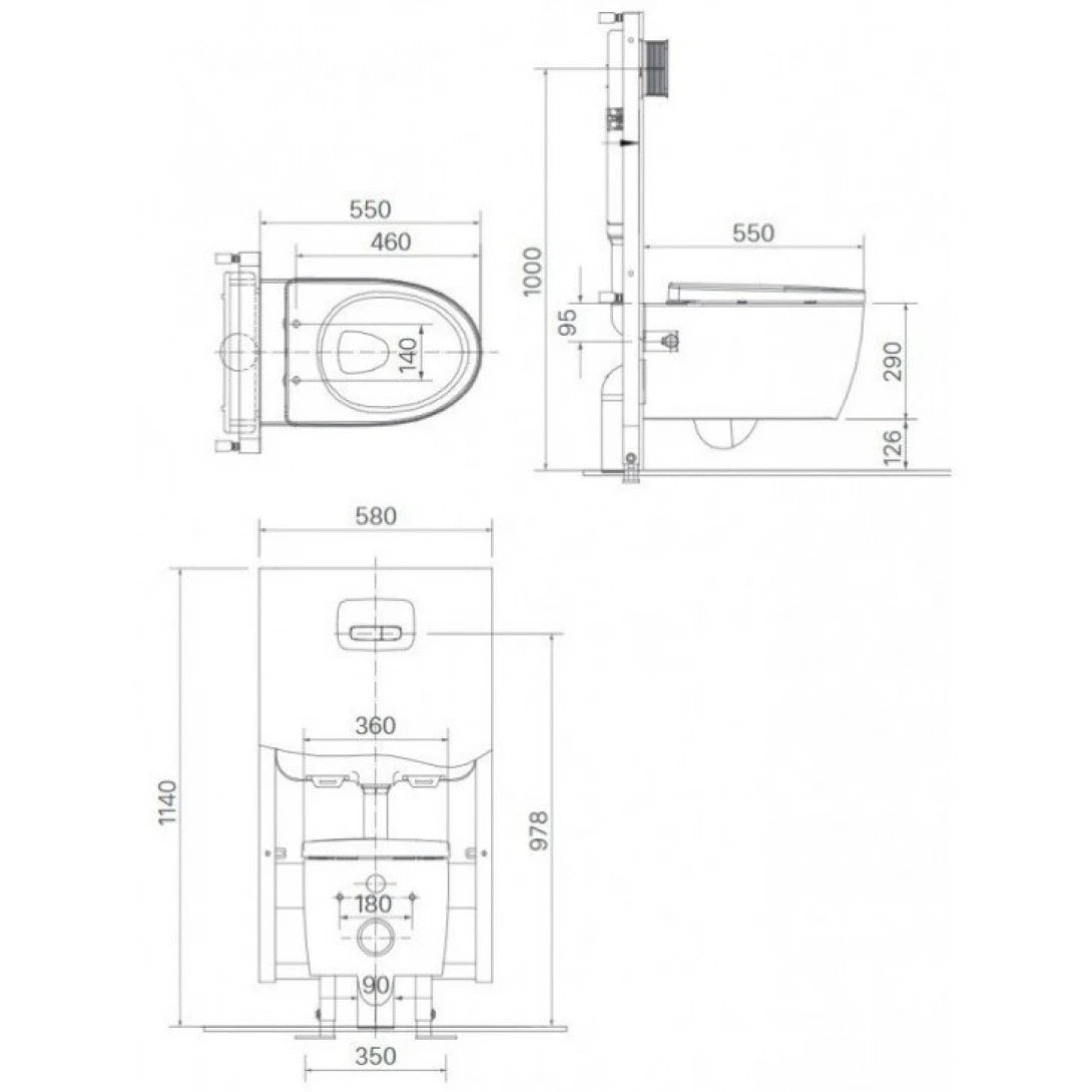 Bồn Cầu Nắp Điện Tử INAX AC-952/CW-KA22AVN Treo Tường