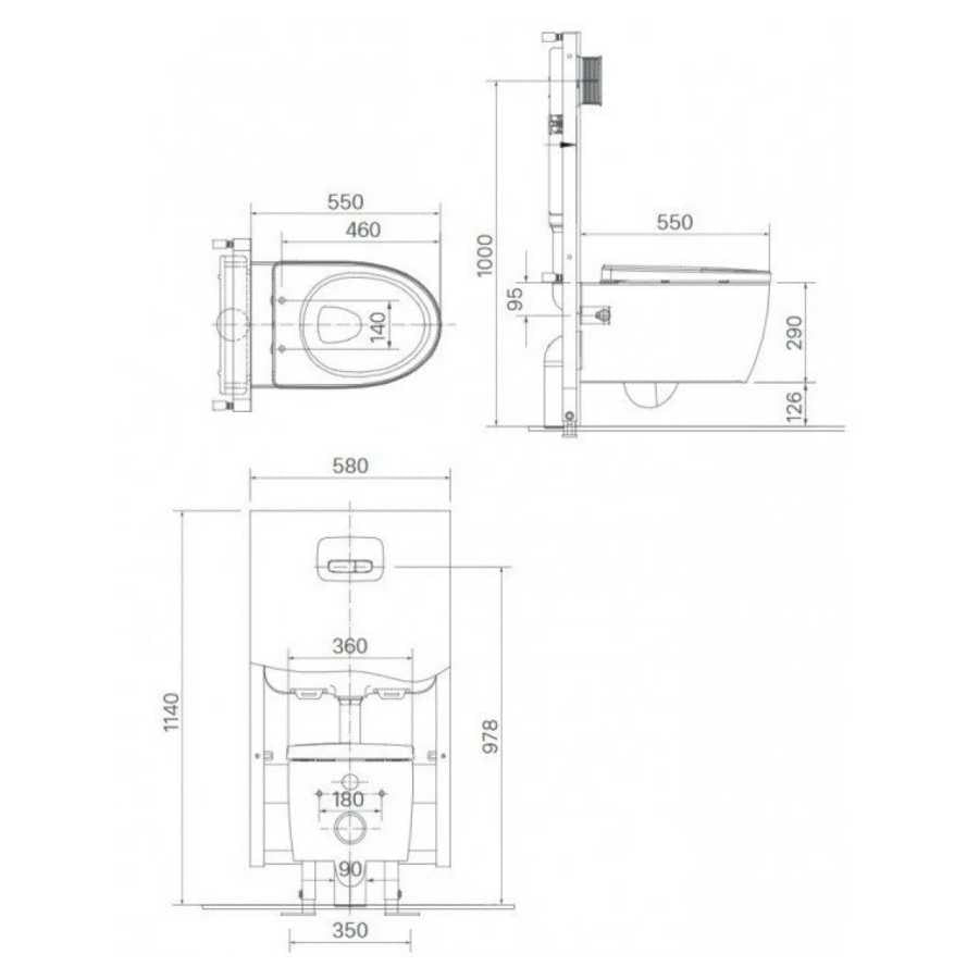 Bồn Cầu Treo Tường INAX AC-952/CW-S15VN Nắp Rửa Cơ