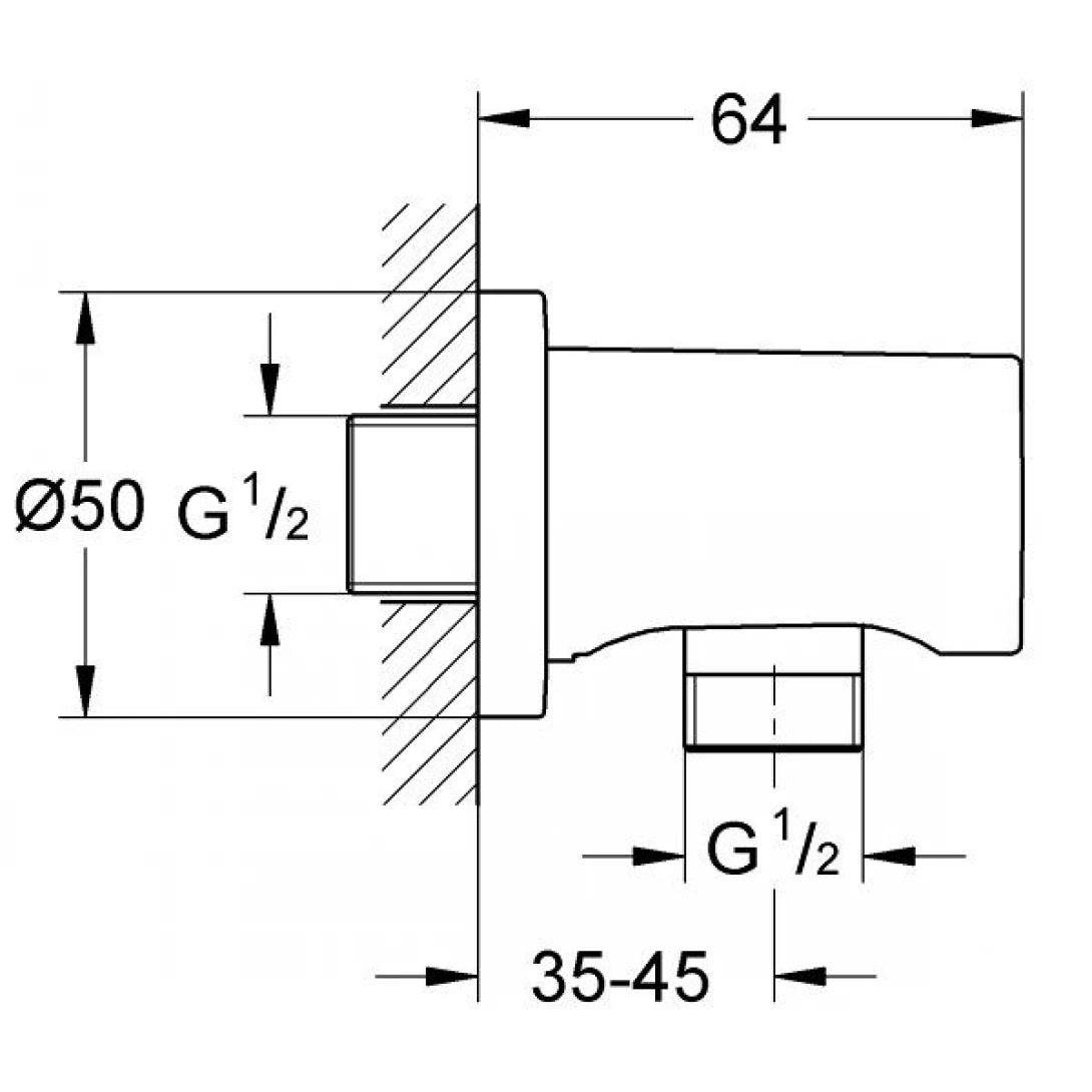 Đầu Ra Nước Grohe 27057000 Rainshower Gắn Tường