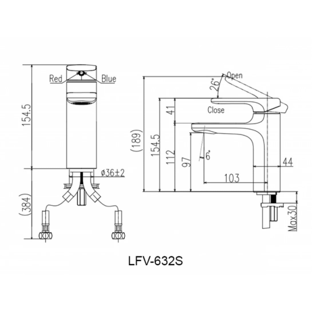 Vòi Chậu Lavabo Inax LFV-632S (LFV632S) Nóng Lạnh