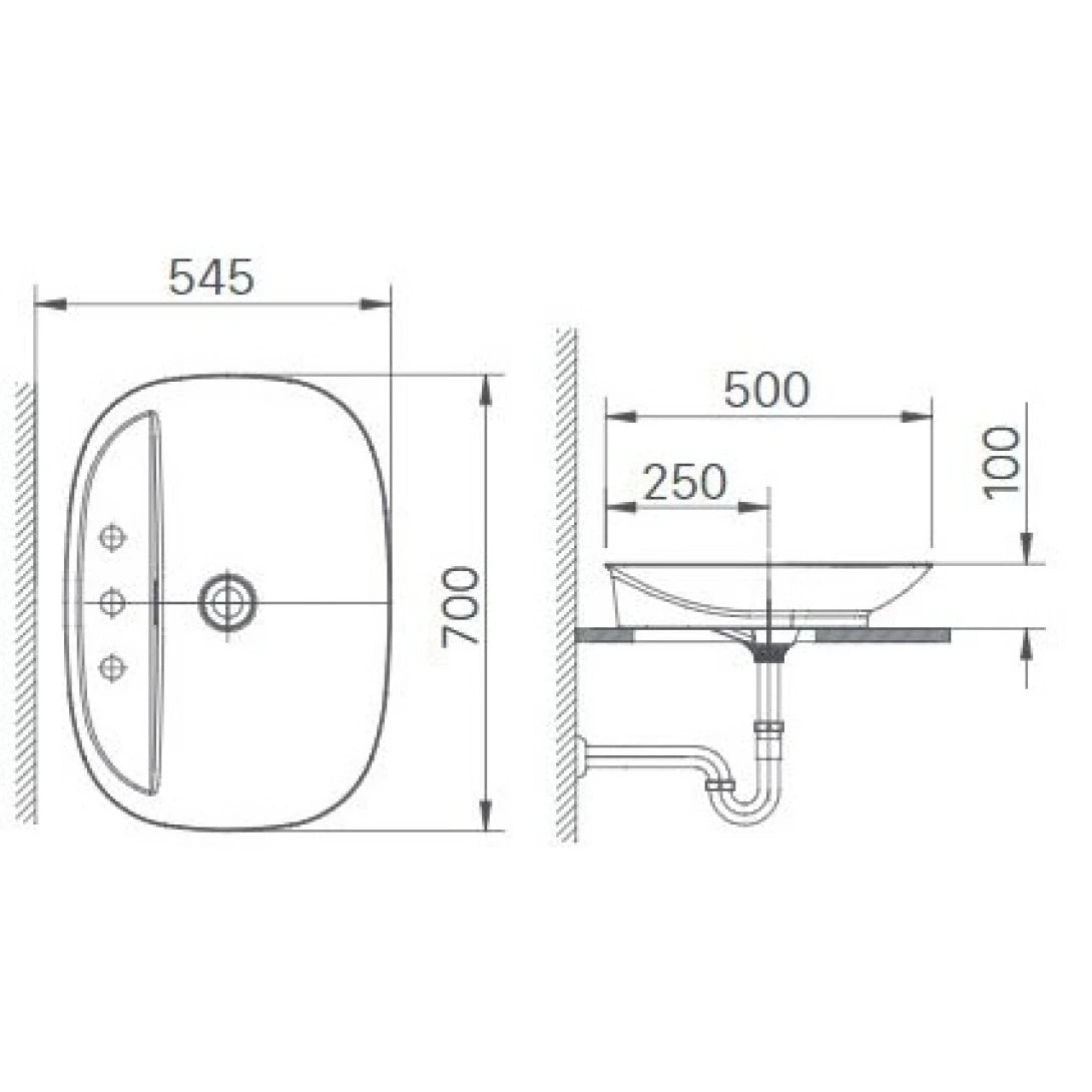 Chậu Rửa Lavabo Inax AL-S640V (ALS640V) Đặt Bàn Aqua Ceramic