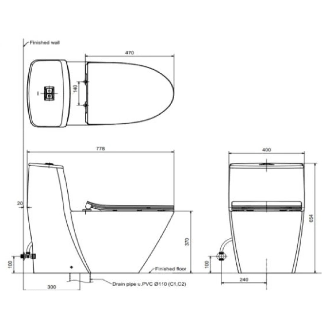 Bồn Cầu Nắp Điện Tử INAX AC-919R/CW-KB22AVN