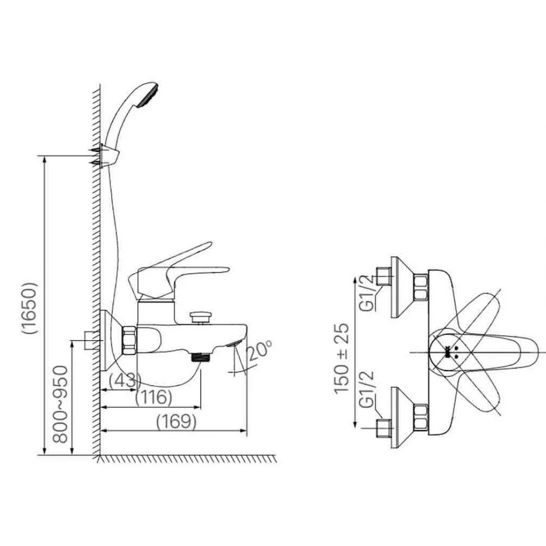Vòi Sen Nóng Lạnh INAX BFV-1113S-8C – Tay Sen Tăng Áp Cr/Ni