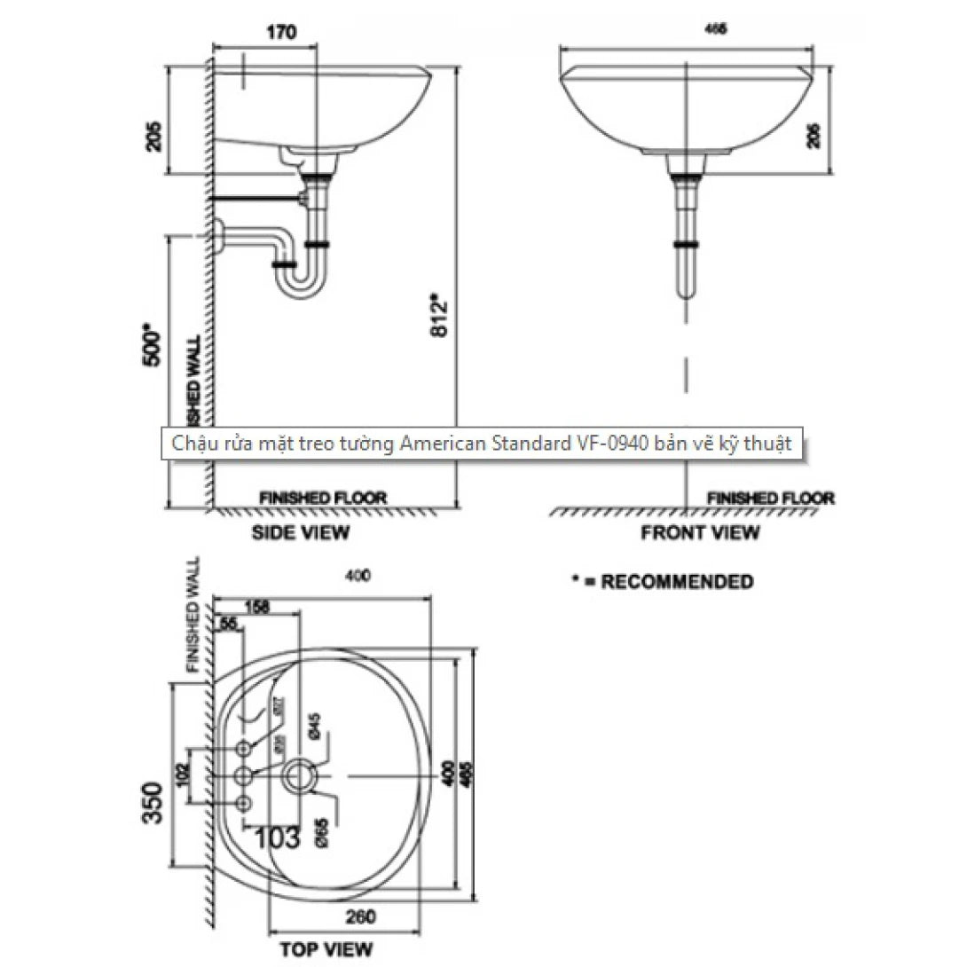 Chậu Rửa Treo Tường American Standard Gala VF-0940 (VF0940)