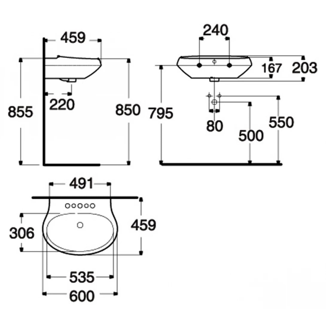 Chậu Lavabo American Standard WP-F511 (WPF511) Treo Tường La Vita