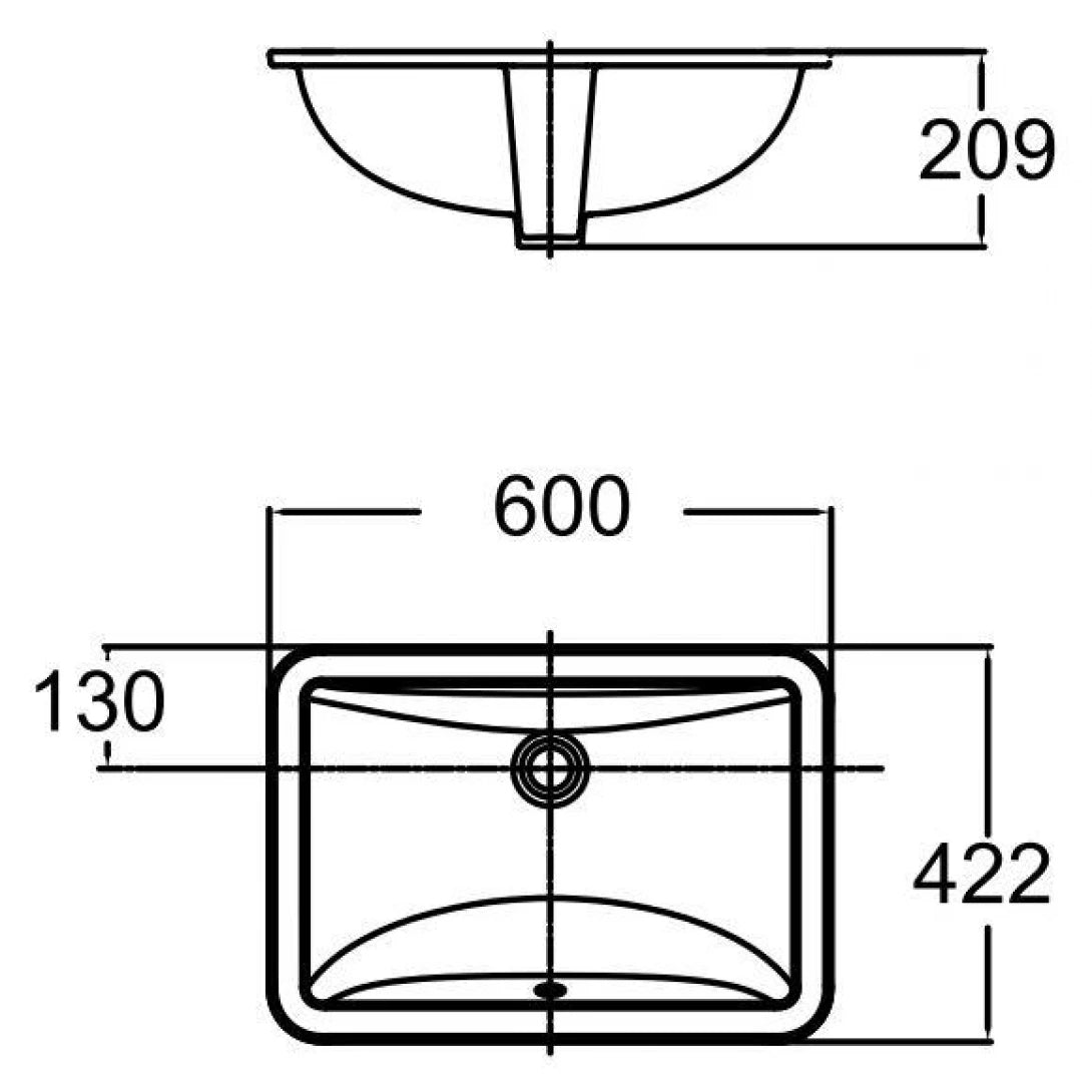 Lavabo American Standard 0459-WT (0459WT) Âm Bàn Chữ Nhật