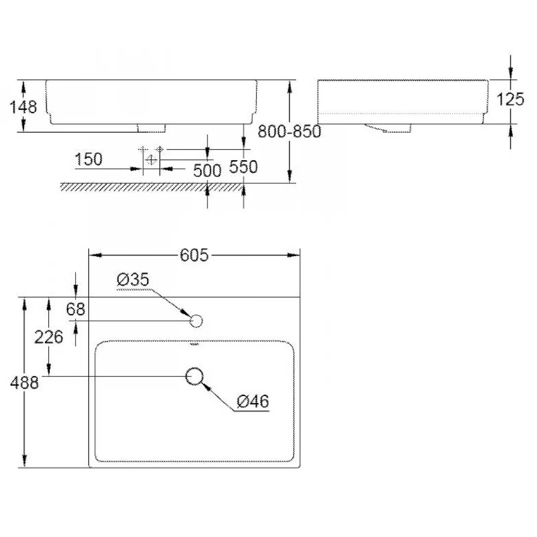 Chậu Rửa Mặt Lavabo Grohe 39231000 Eurocube Treo Tường