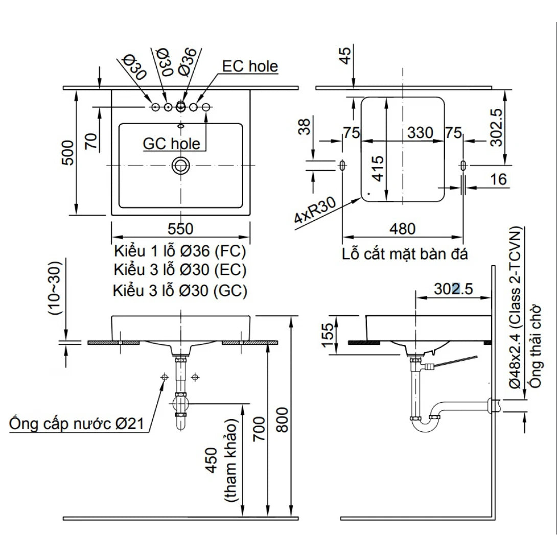 Chậu Rửa Lavabo Inax AL-536V (AL536V) Đặt Bàn AquaCeramic