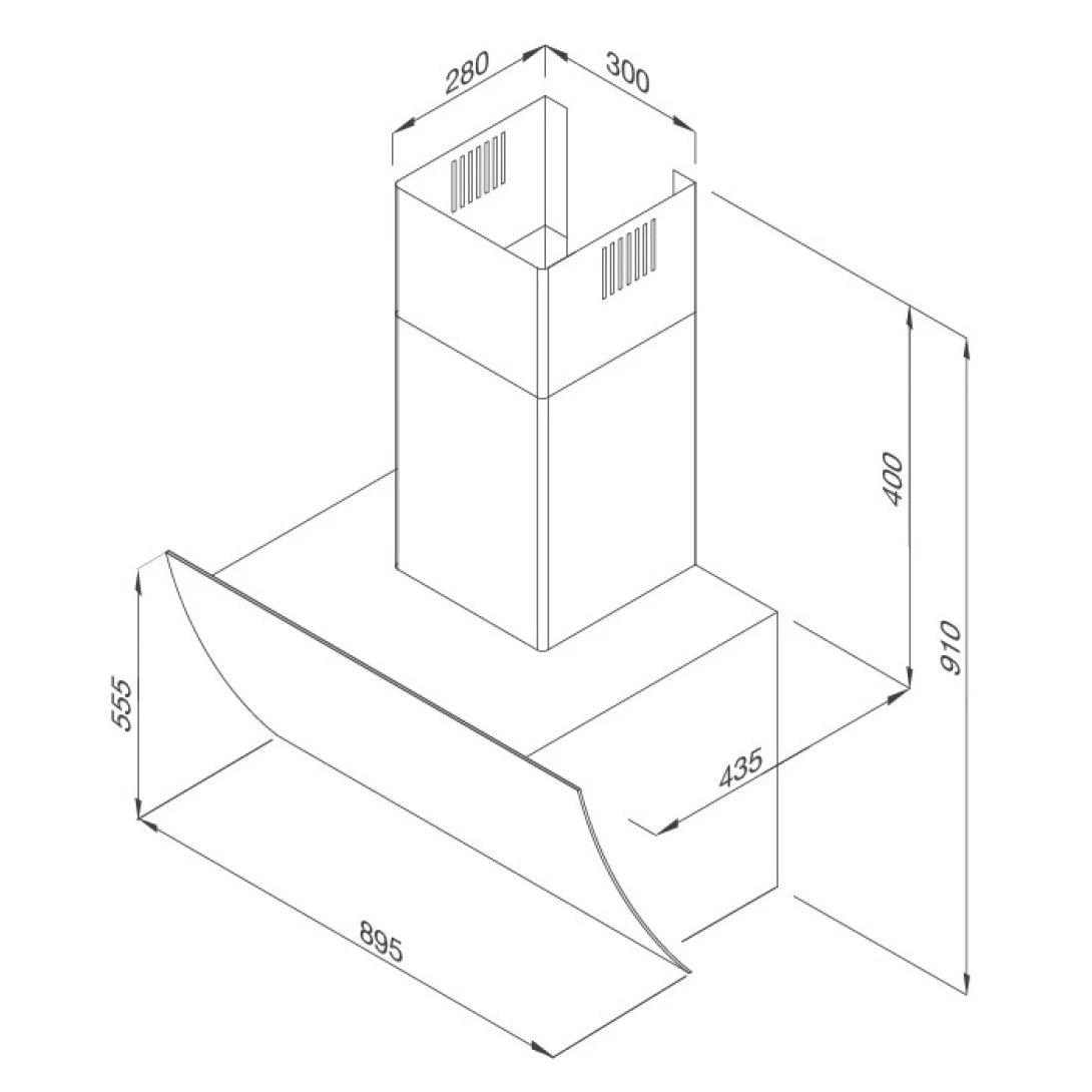 Máy Hút Khói Khử Mùi Malloca MC 9039B Áp Tường Nghiêng