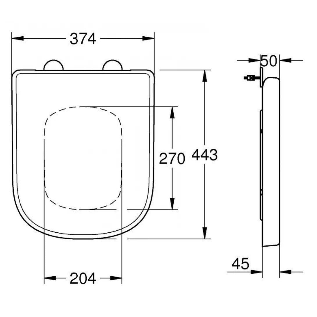 Nắp Nhựa Bồn Cầu Grohe 39330000 Đóng Êm Euro Ceramic Chữ D