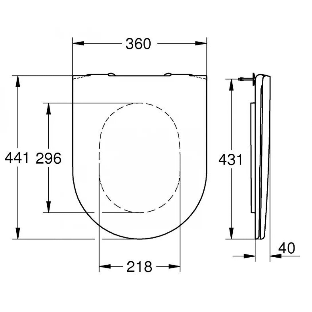 Nắp Nhựa Bồn Cầu Grohe 39577000 Đóng Êm Essence