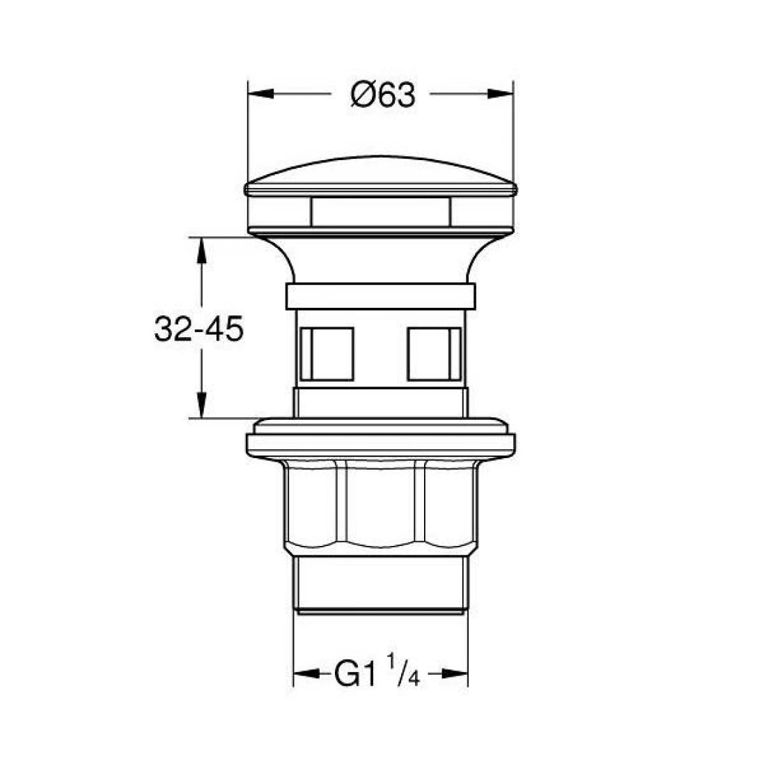 Nút Xả Nhấn Lavabo Grohe 40824000 Gắn Chậu Có Lỗ Thoát Tràn