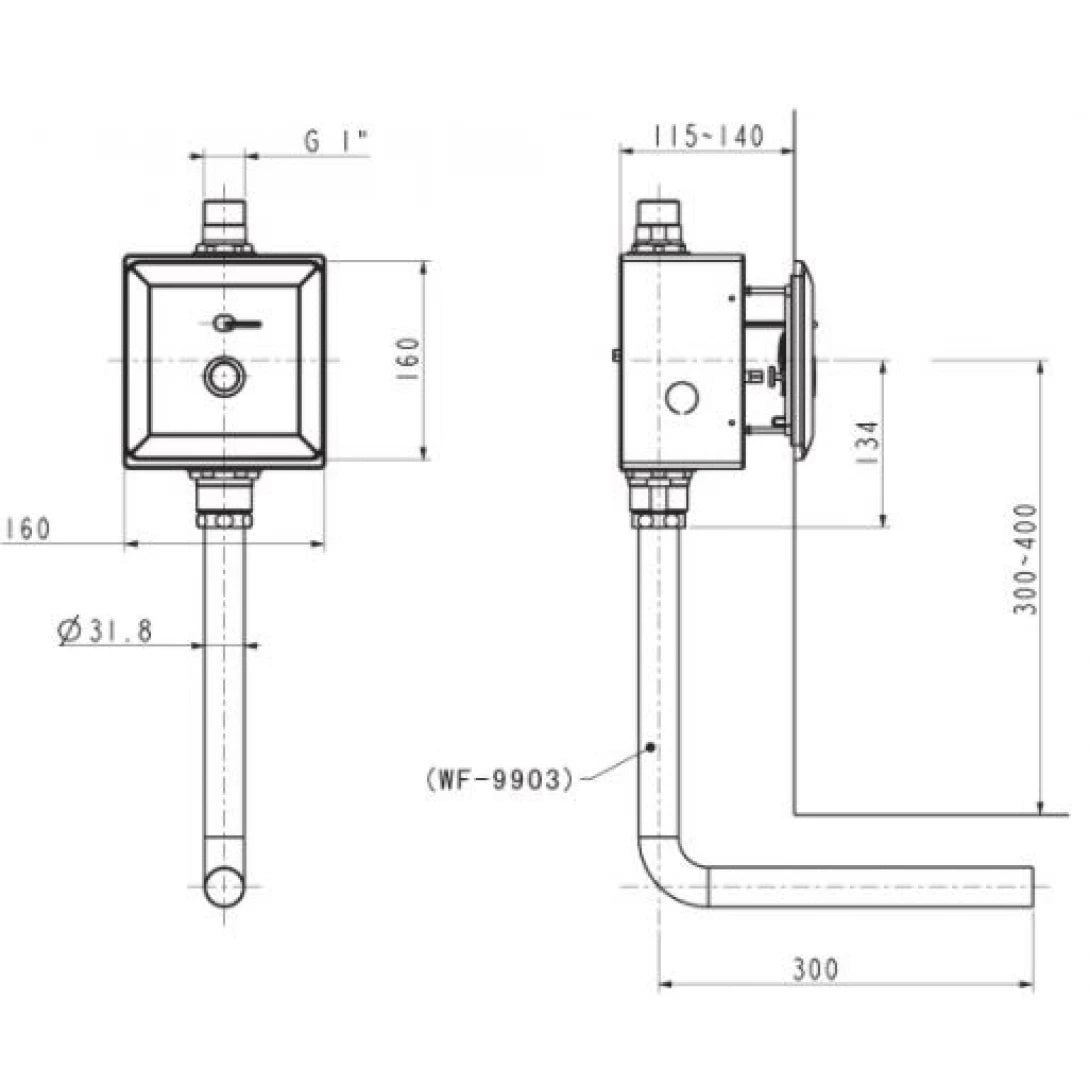 Van Xả Bồn Cầu American Standard WF-8603 Âm Tường Cảm Ứng Pin