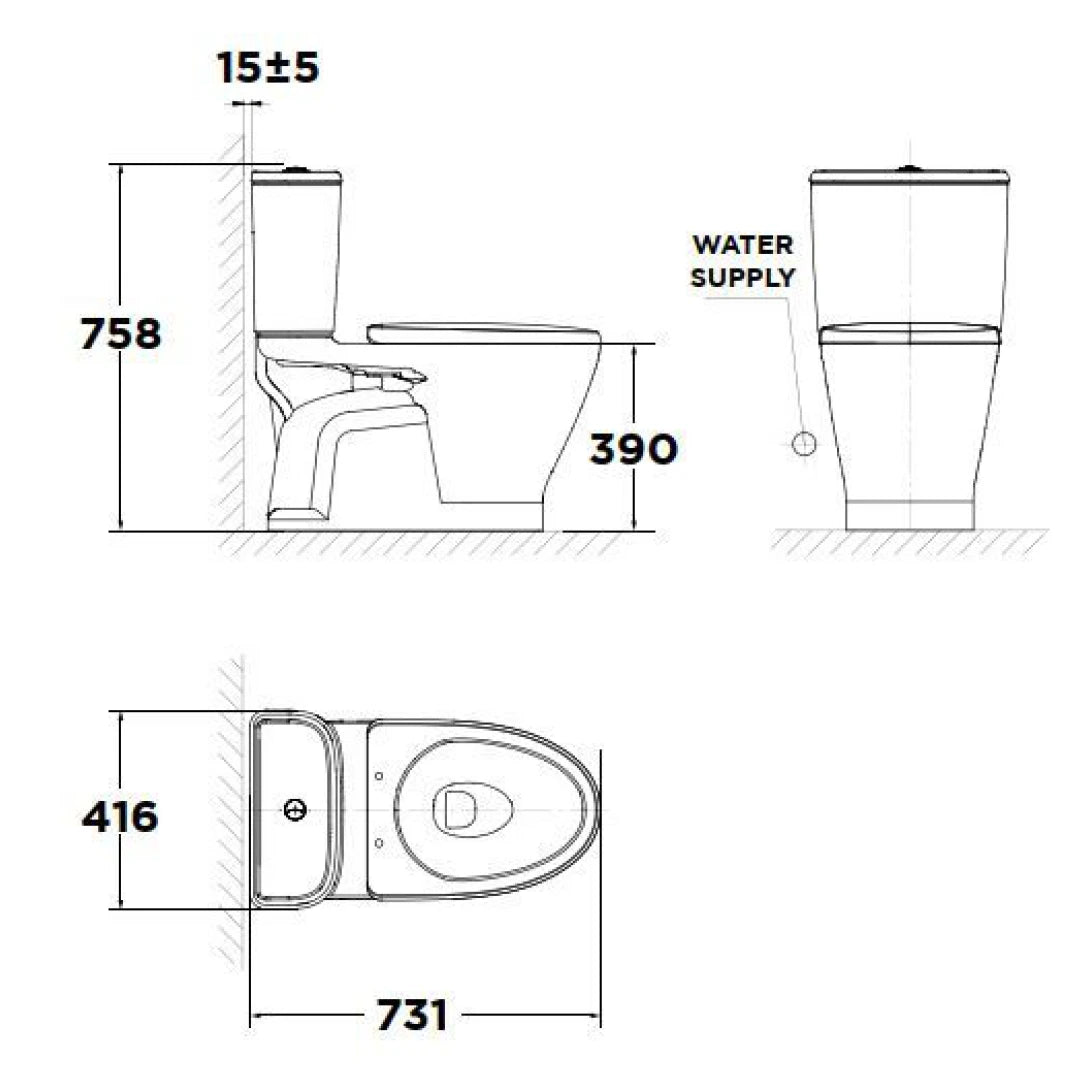 Bồn Cầu American Standard VF-2162 ( VF2162) 2 Khối Loven Xả Xoáy Kép