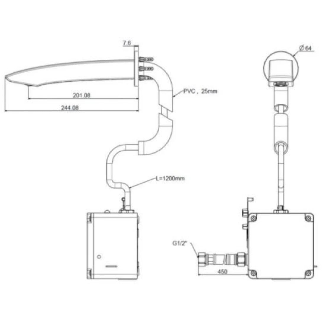 Vòi Lavabo American Standard WF-8508.AC (WF8508.AC) Cảm Ứng 220V Gắn Tường