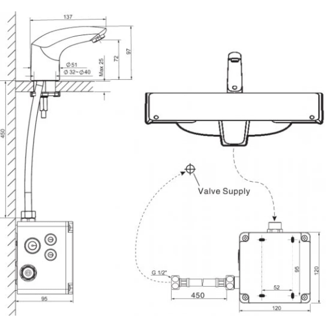 Vòi Lavabo American Standard WF-8601 (WF8601) Entry DC Cảm Ứng Pin