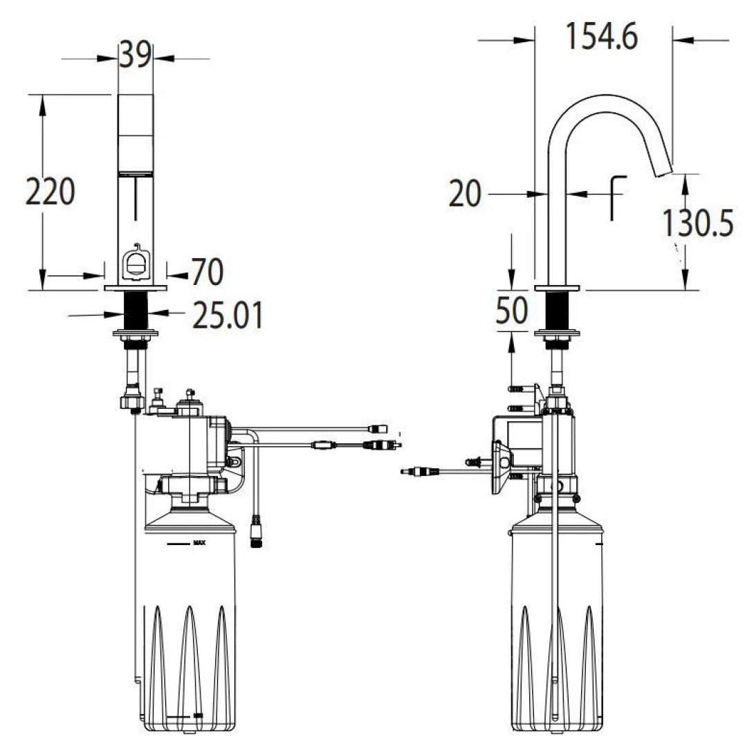 Vòi Lavabo American Standard WF-8101 (WF8101) Cảm Ứng Kết Hợp Vòi Xà Phòng