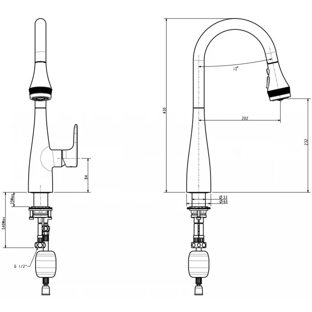 Vòi Rửa Chén American Standard 1009150000 Nóng Lạnh Rút Dây Cynet