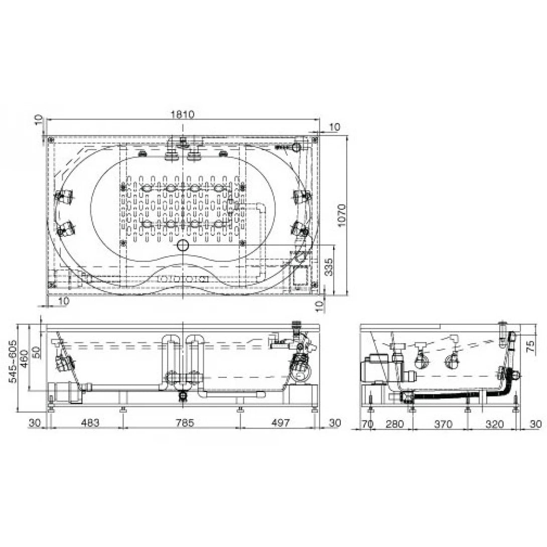 Bồn Tắm INAX MSBV-1800N 1.8m – Bồn Tắm Massage Jacuzzi