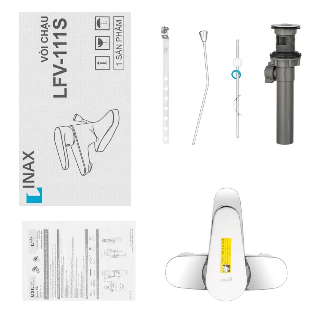 Vòi Chậu Lavabo Inax LFV-111S Nóng Lạnh Chậu 3 Lỗ
