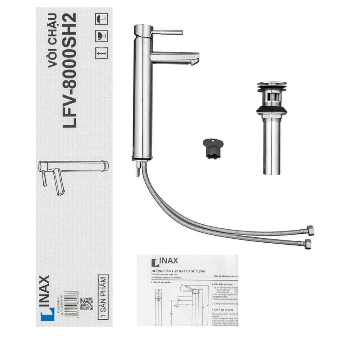 Vòi Lavabo Đặt Bàn Inax LFV-8000SH2 (LFV8000SH2) Nóng Lạnh Cổ Cao