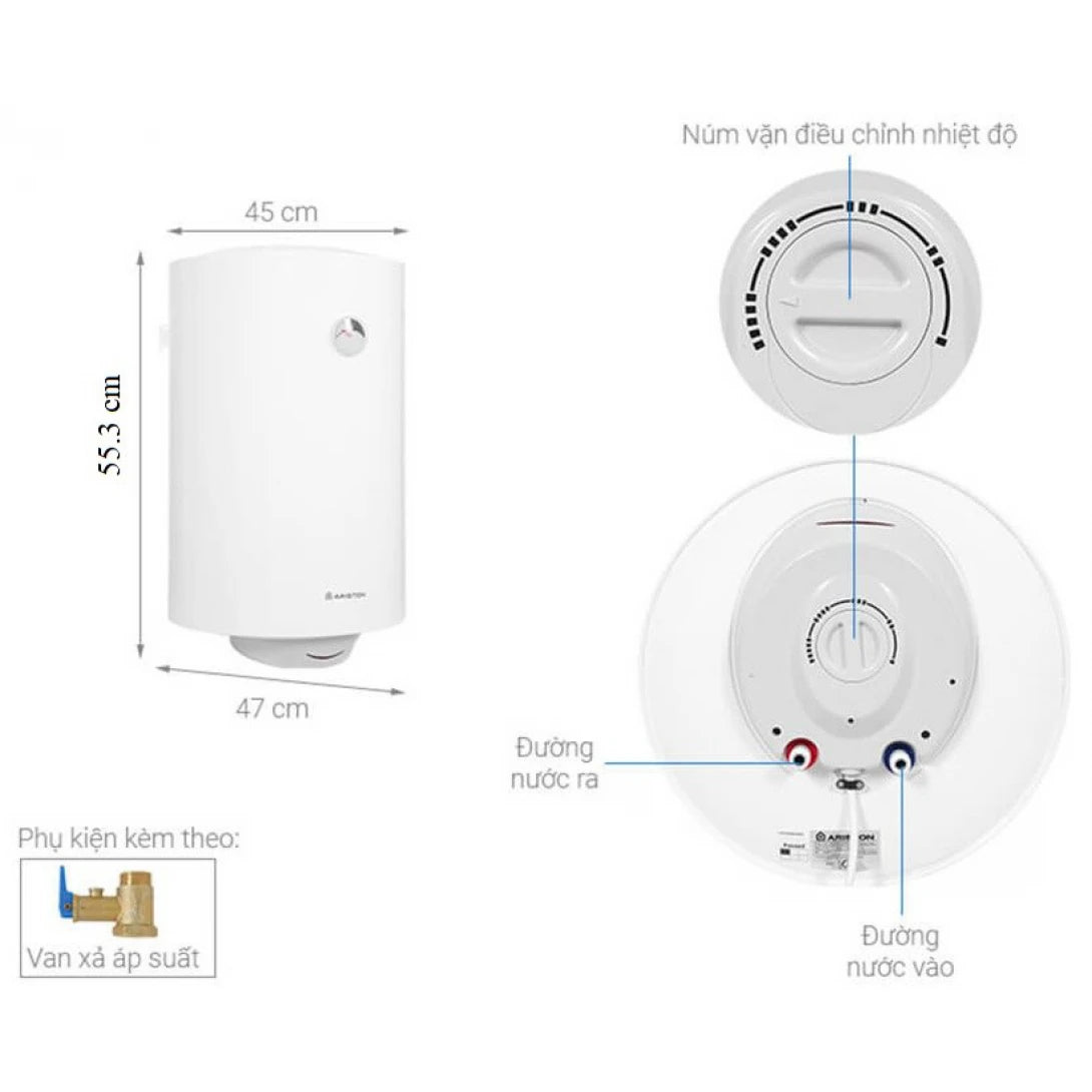 Máy Nước Nóng Ariston PRO R 50 V 2.5 FE 50 Lít Gián Tiếp