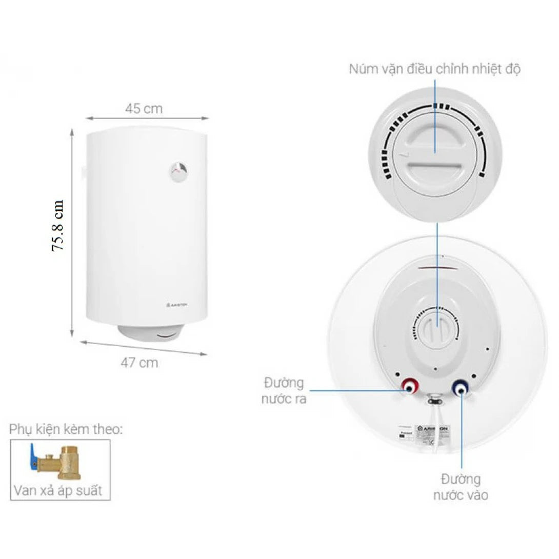 Máy Nước Nóng Ariston PRO R 80 V 2.5 FE 80 Lít Đứng Gián Tiếp