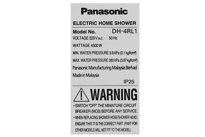Máy Nước Nóng Panasonic DH-4RL1VW Trực Tiếp Không Bơm Tăng Áp 4500W