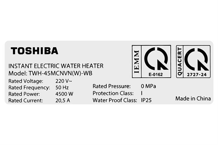 Máy Nước Nóng Trực Tiếp Toshiba 4500W TWH-45MCNVN(W)-WB